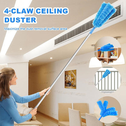 Storystore Ceiling Fan Cleaner Duster, Adjustable Microfiber Duster | 4.2FT Fan Cleaner with 13-50" Pole for Cleaning Fan Blades, Cobwebs, Walls, Doors and Windows, Brush for Dust Removal