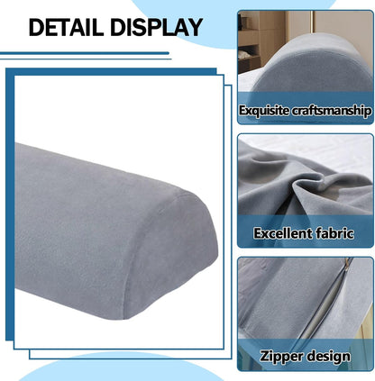 Half Moon Bolster Pillow for Legs, Knees, Lower Back and Head, Lumbar Support Pillow for Bed, Sleeping | Semi Roll for Ankle and Foot Comfort - Machine Washable Cover(@10,42x18x10cm/16.5x7x4in)