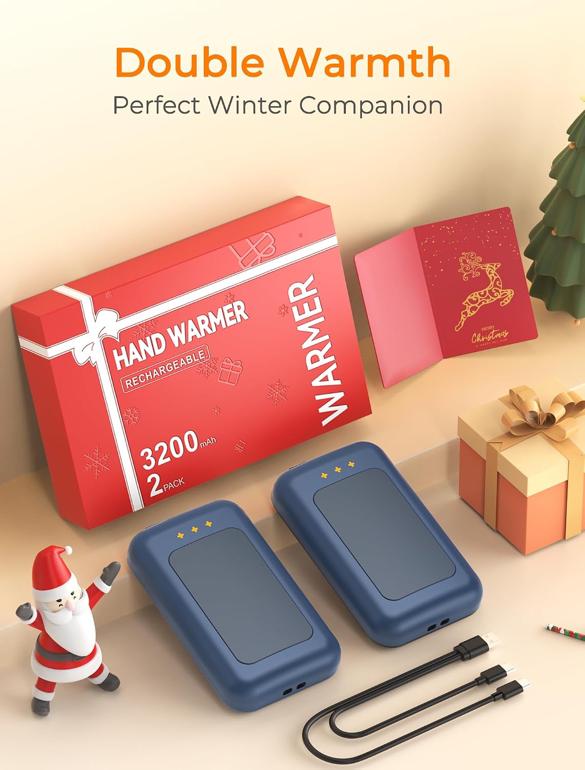 Electric Hand Warmers Rechargeable, Rechargeable Hand Warmer, Portable Hand Warmer for Outdoor Camping Hunting Golf Accessories, Gifts for Women Men