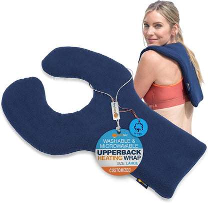 SunnyBay Weighted Heating Pad, Shoulder and Upper Back Wrap, Large, Navy