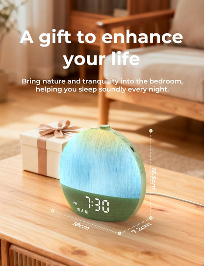 LIORQUE Wake Up Light Sunrise Alarm Clock for Bedrooms with BT Speaker