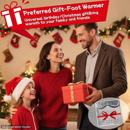 Qoosea Electric Heated Foot Warmers for Men and Women 16"x16" Double Layer with 6 Temperature & 4 Timer Settings Fast Heating for Home Office Under Desk Bed Machine Washable Feet Warmers
