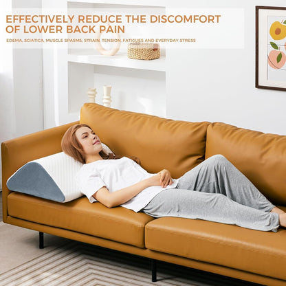 Knee Wedge Pillow for Post-Surgery Recovery-Leg Elevation Support for Sleep Position, Alleviating Lower Back & Hip Pain Enhancing Circulation in Ankles Legs Triangle Pillow with Removable Cover