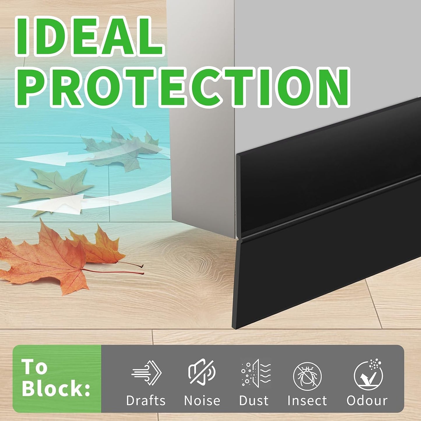 Weather Stripping Door Seal - Updated 1.4in Door Draft Stopper | Silicone Seal Strip for House and Glass Shower Doors for Windows Gaps of Collision and Side, Window Insulation for Winter