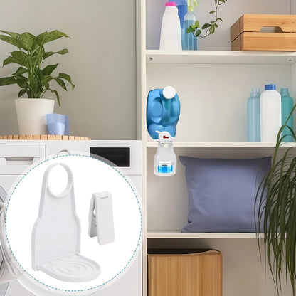 Laundry Detergent Dispenser 2Pack Set with Cup Holder & Drip Catcher | Detergent Bottle Cup Holder with Nozzle Button Switch for Liquid Laundry & Softener, Laundry Room Organization and Storage