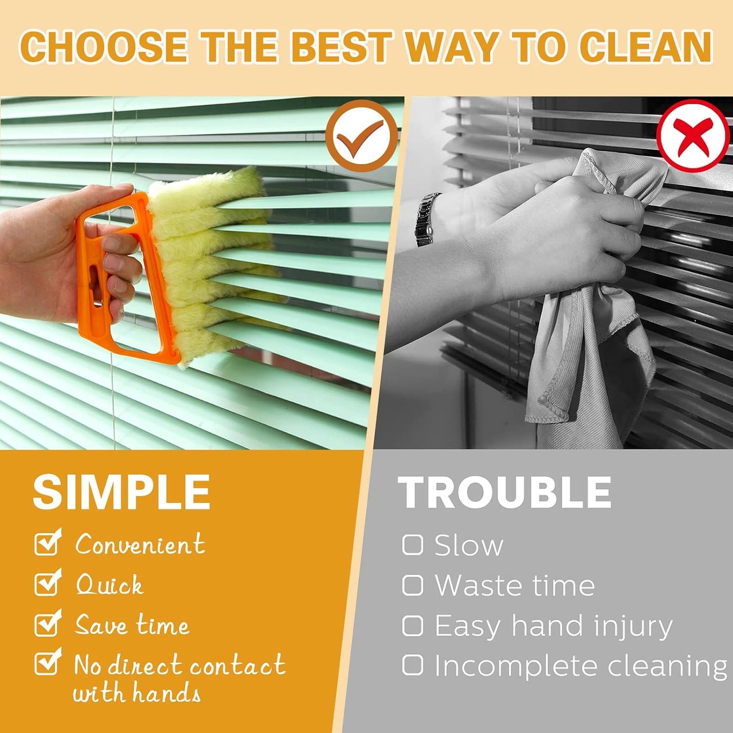 10 Pcs Venetian Window Blind Cleaner Duster Tool Set, Mini Blind Cleaner Duster Brush, Hand Held Air Conditioner Shutters Duster, Dirt Cleaner for Blind, Fan, Air Conditioner, Window Groove Gap (Blue)