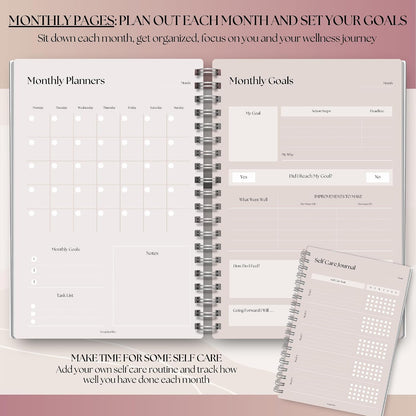 Wellness Journal - 90 Day Health, Fitness, Gratitude, Mindfullness, Wellbeing, Habit, Goals, Diet & Food Tracker - A5 (Pastel Rainbow)