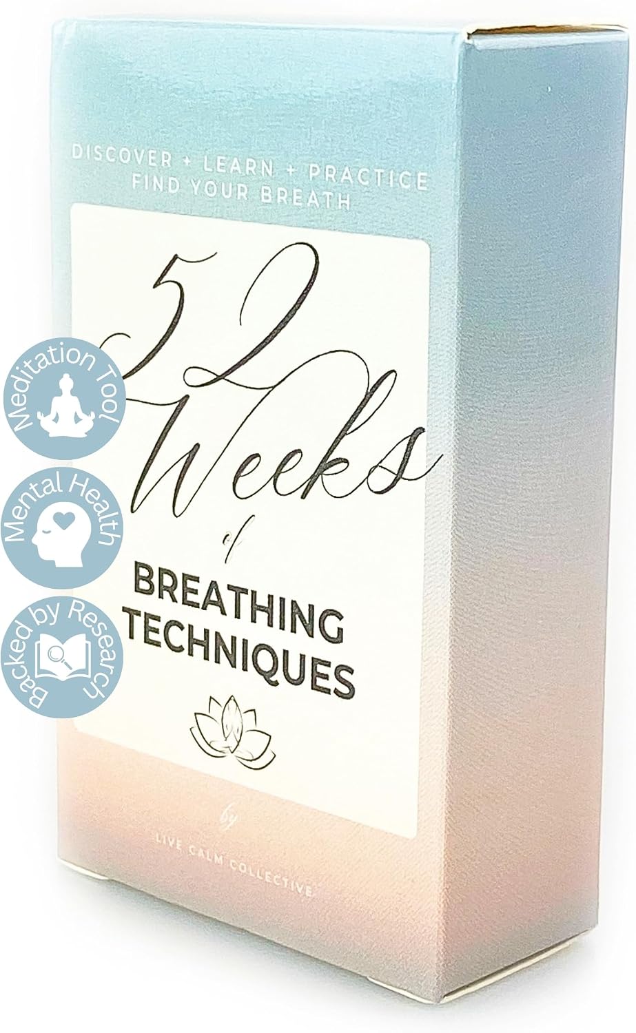 Calm Collective 52 Breathwork Cards - Vagus Nerve Breathing Exercises for Anxiety Relief, Emotional Regulation, & Cortisol Manager - Biohack Mental Health & Relaxation Gift (Travel Size)