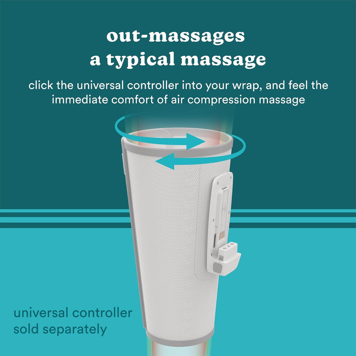 HoMedics Modulair Compression Calf Wrap Massager – Overlapped Compression Therapy with 4 Programs, Adjustable Intensity, Heat Settings, (Battery Sold Separately)