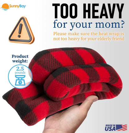 SunnyBay Microwavable Heating Pads, Microwavable Moist Heated Neck and Shoulder Wrap, Versatile Weighted Beanbag Cold Pack or Warm Compress, 2.2 lbs, 26x4 Inches, Navy Blue