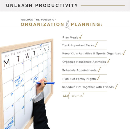 MCS Dry Erase Weekly Meal Planner Black Framed Calander Whiteboard, 11x24 | Dry Erase Weekly Meal Planner Black Framed Calander Whiteboard Frame, 11x24 Inch