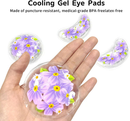 4PCS Gel Eye Ice Pack Set Reusable, Cold and Hot Compress for Eyes, Ice Pack for Eyes, Cooling Eye Pads for Eye Strain, Swelling, Redness, Dark Circles, Puffy Eyes, and Eye Recovery Surgery.
