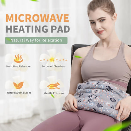 UNCN Wide Microwave Heating Pad with Washable Cover 9.5 x 16in Microwavable