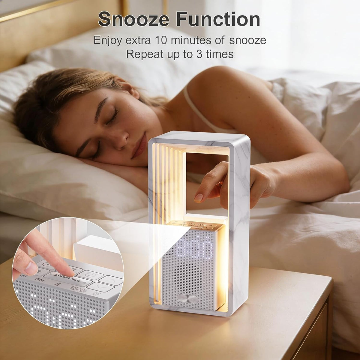 Hensam Sunrise Alarm Clock with 20 White Noise & Night Light for Bedroom