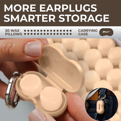 Peace&Quiet PQ Wax Ear Plugs for Sleeping - 30 Silicone Wax Earplugs