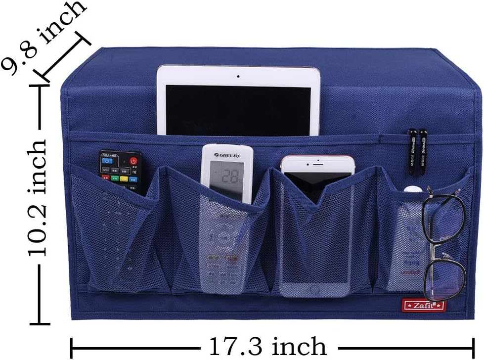 Zafit 5 Pockets Bedside Caddy, Bedside Storage Organizer for Water Bottles, Magazines, Phone, Glasses (5 Pockets-Grey)