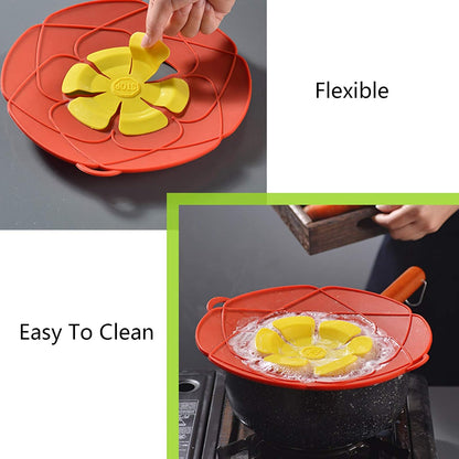 1 Pack Spill Stopper Lid Cover for Pans and Pots Boil, Boil Over Safeguard, Anti Spill Lid Fits Openings 5.5" to 9.5" in Diameter (Green)