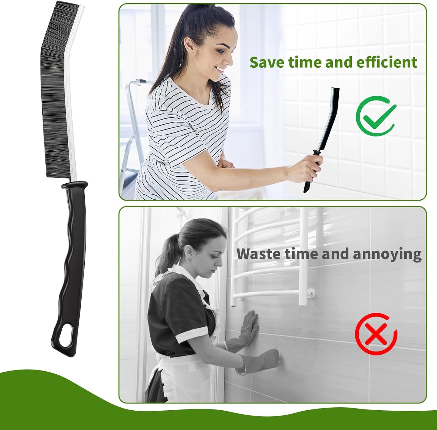 Tedmax 8Pack Crevice Cleaning Brush Set | Durable brushes scraper set for tile grout,sinks, narrow gaps.Effectively removes tough grime,dirt limescale buildup.
