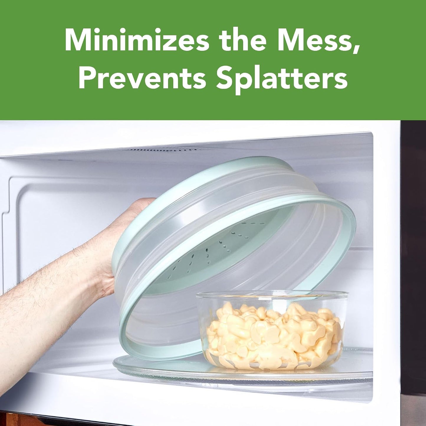 Tovolo Microwave Splatter Cover for Food, Large (Charcoal) - Collapsible & Vented Silicone Splatter Guard Lid - Microwave Plate & Dish Cover with Handle - BPA-Free Kitchen Gadget for Meal Prep