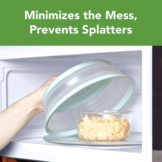 Tovolo Microwave Splatter Cover for Food Medium Blue Haze Dishwasher Safe, Collapsible Reusable Cover for Food in Microwave Uses BPA Free Safe Silicone,10 inch Vented Microwave Cover