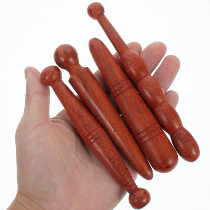LALAFINA 4pcs Wood Foot Massage Stick Travel Manual Acupressure Pen Thai Reflexology Tools for Face Neck Back Waist Massager Trigger Points