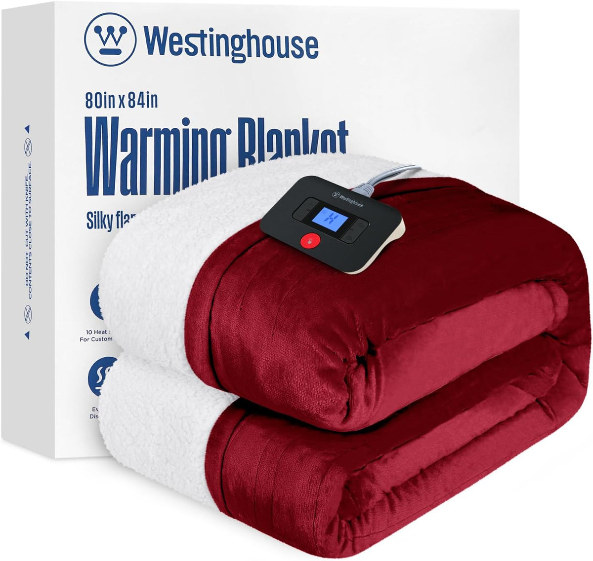 Westinghouse Heated Throw Blanket, 50"x60", Charcoal, ETL Certified