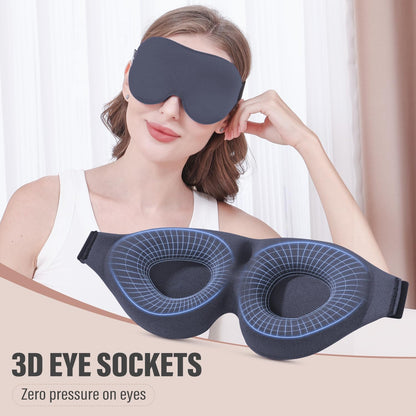 YIVIEW Sleep Mask for Side Sleeper, Complete Light Blocking 3D Sleeping Eye Mask, Soft Breathable Eye Cover for Women Men, Relaxing Zero Pressure Night Blindfold | Soft Breathable Eye Cover for Women Men, 3D Sleeping Eye Mask Black, Relaxing Travel