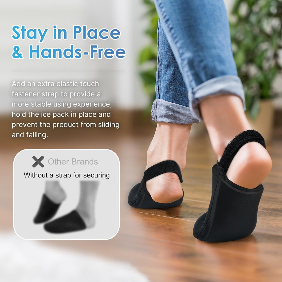 ComfiTECH Foot & Toe Ice Sleeve, Stretchable Straps Cold Gel Socks, 2 Packs