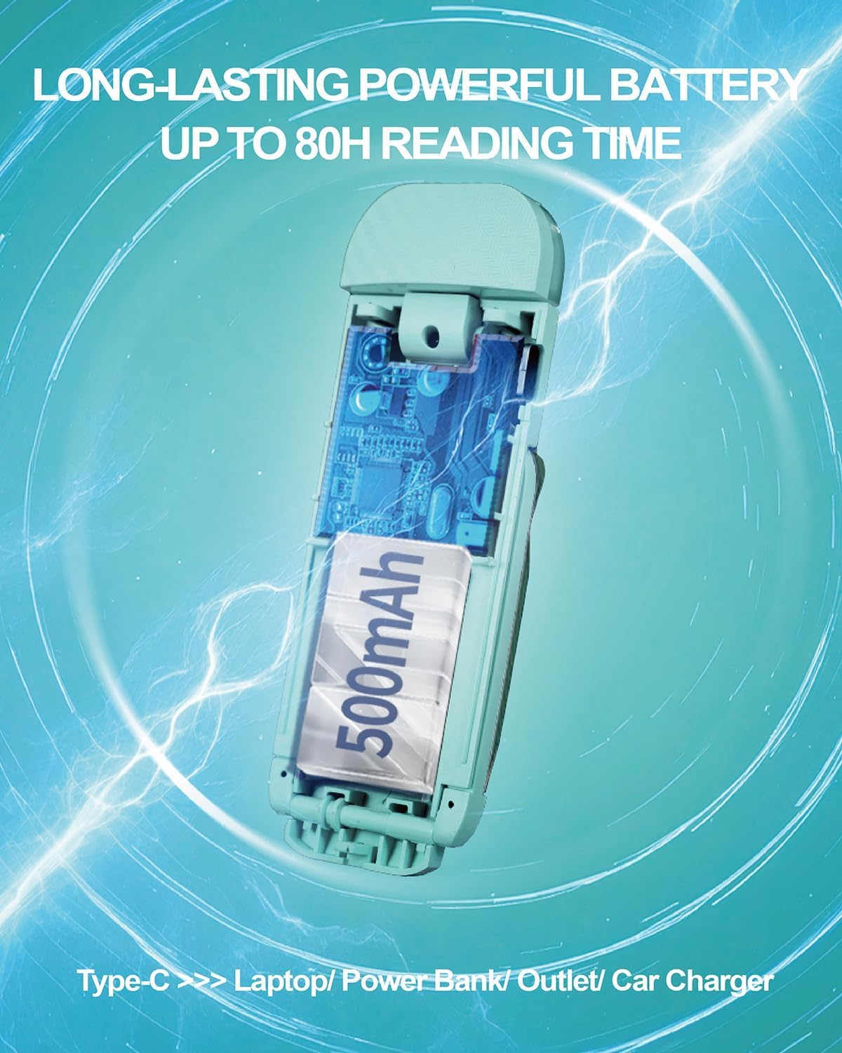 HEMONNKAM Book Reading Light, Rechargeable Clip on Booklight, Eye Caring 3 Color Temperatures & 5 Brightness Levels, Night Use for Bed, Long Lasting, Reading at Night in Bed, Romantic Purple