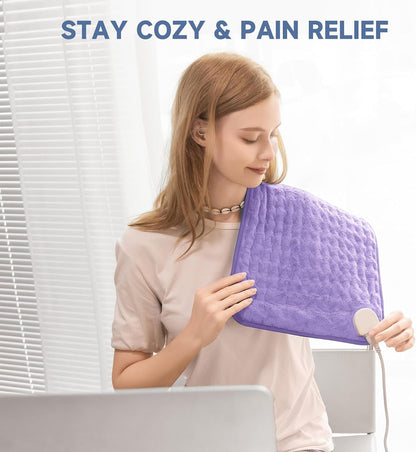 Heating Pad for Back, Neck, and Shoulder Pain Relief, Electric Heat Pad with 6 Heat Levels, Moist Heat Option, Auto Shut-Off, Birthday Christmas Gift for Women Men Mom Dad Grandma, Gift for her