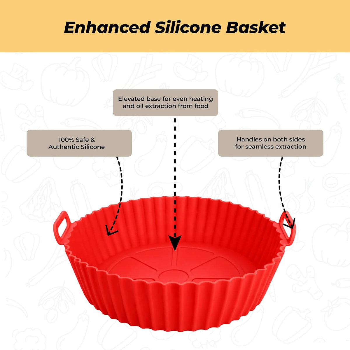 SAMNATE 3pcs Air Fryer Liners reusable - silicone air fryer liners, AirFryer Accessories, Air Fryer Silicone Liner - reusable airfryer liners - air fryer pans - airfryer liners