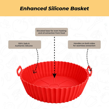 SAMNATE 3pcs Air Fryer Liners reusable - silicone air fryer liners, AirFryer Accessories, Air Fryer Silicone Liner - reusable airfryer liners - air fryer pans - airfryer liners