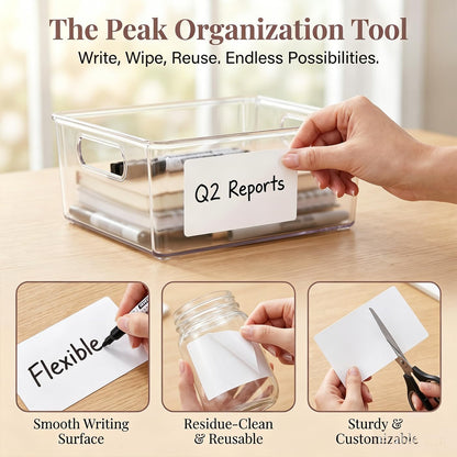 Dry Erase Label Stickers - 30pcs 3x5 inch Reusable Dry Erase Labels with Pen for Storage Bins,Self-Adhesive Whiteboard Sticke Sticky Notes for Home Office,School Supplies