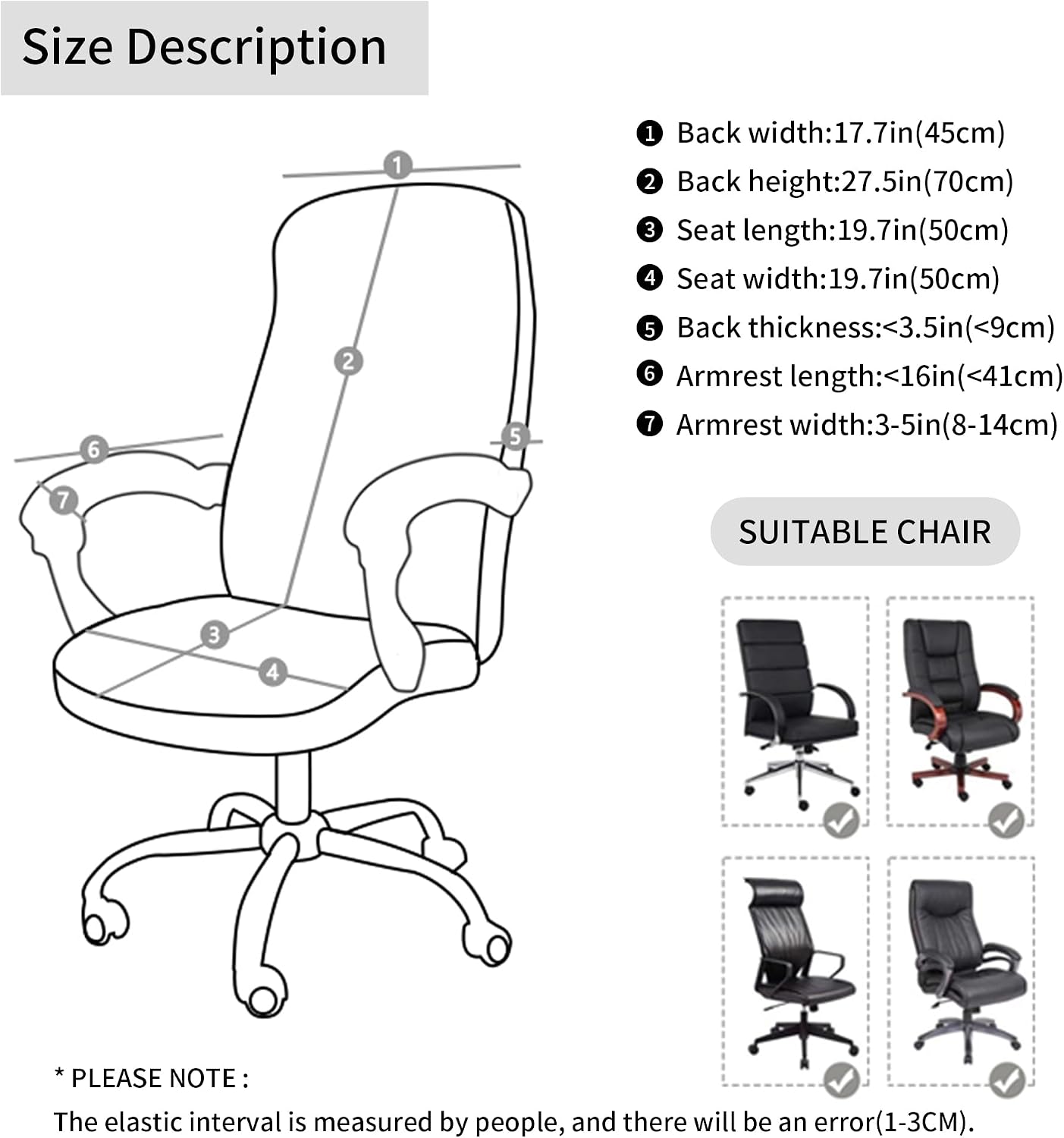 FORCHEER Office Chair Armrest Cover with Zipper 15inch Stretchable Water Resistant Computer Office Chair Arm Rest Slipcover for Desk Chairs Arm 2Pack-Army Green