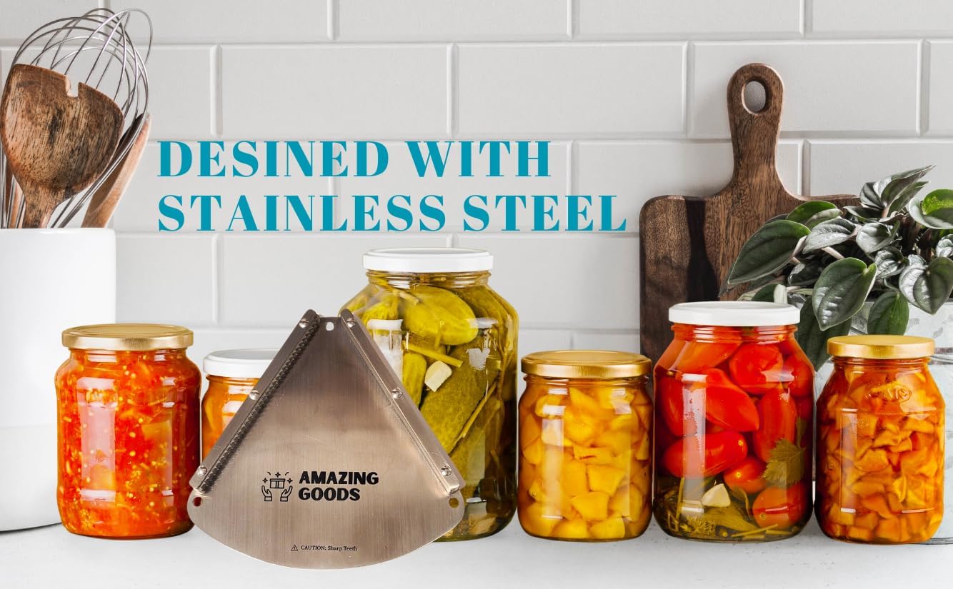 Stainless Steel Under Cabinet Jar Opener for Kitchen - Perfect Tool for Opening Jars, Lids, and Water Bottle Caps - Perfect Gifts For Mom's and Seniors with Arthritis - Unique Kitchen Gadgets