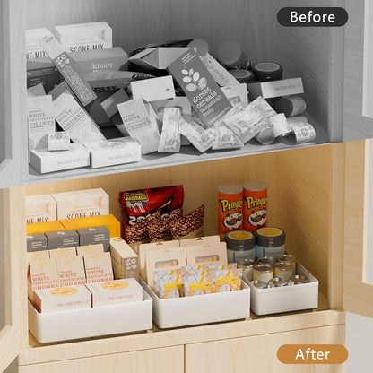 3 Pack Pull Out Drawers for Cabinets with Metal Slides, Easy to Install Cabinet Roll Out Shelves, Smooth Slide Out Drawers for Kitchen Cabinets with Nano Adhesive