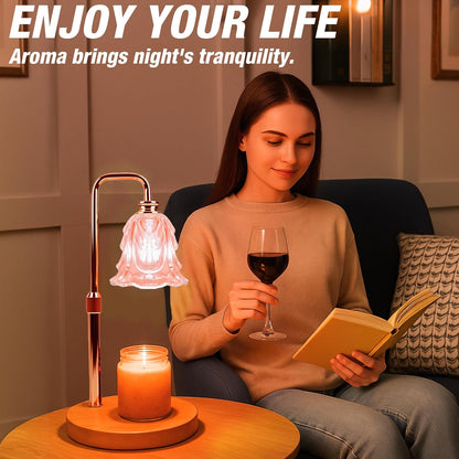 Candle Warmer Lamp with Timer and Dimmer, Electric Wax Warmers for Scented Candles with 5 Brightness Settings, Anti-Glare Lamp with Adjustable Height, Home Decor, Gift for Birthday, Valentines