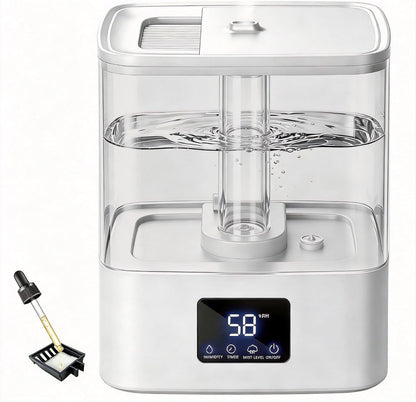 KZF Humidifiers for Bedroom, 4L Cool Mist Humidifier for Large Room, Black