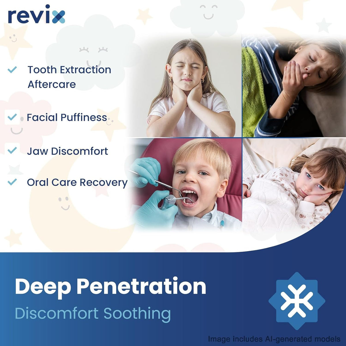 REVIX Kids Teeth Ice Pack Head Wrap for Tonsillectomy & Wisdom Teeth