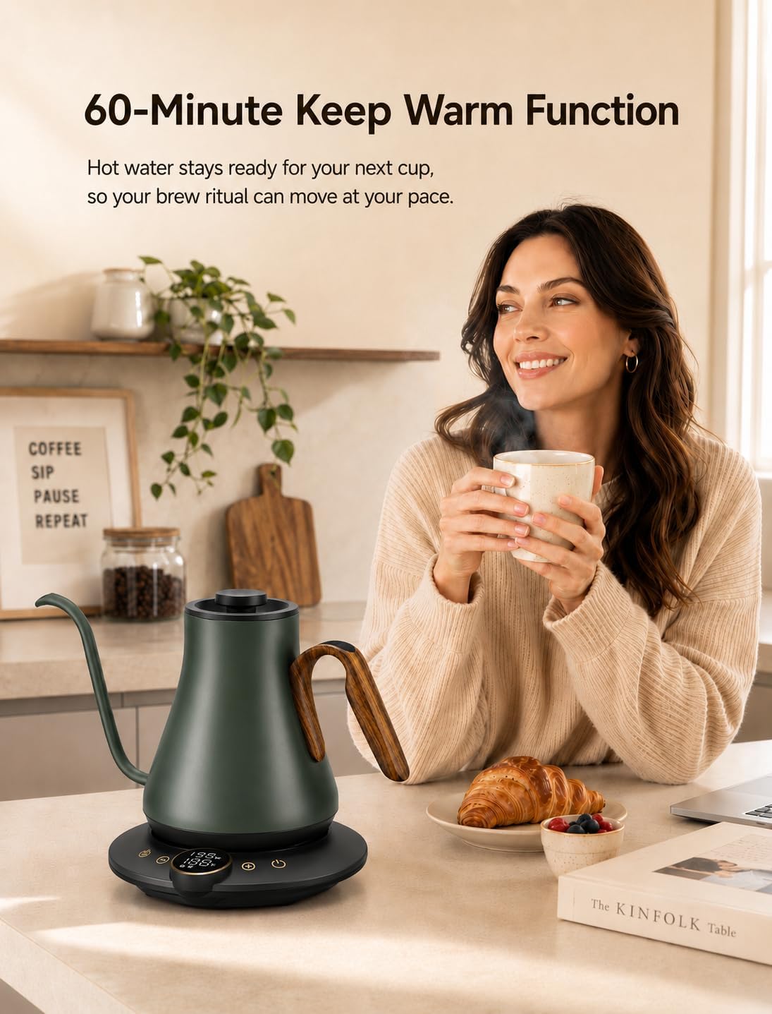 Cocinare FLOW B9 Gooseneck Electric Kettle ±1°F Temperature Control
