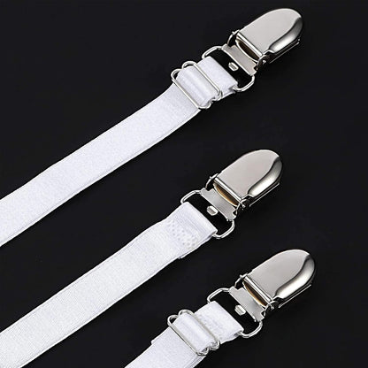 Boao 24 Pcs Bed Sheet Clips Straps Heavy Duty Adjustable Fasteners Elastic Fitted Bed Holder Mattress Corner Sheet Fasteners for Home Room Couch Supplies(White,8-12inch)