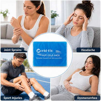 Ice Packs for Injuries Reusable Gel - Hot Cold Gel Ice Pack for Injury, Pain Relief, Rehabilitation - Flexible Ice Packs for Knee, Shoulder, Back, Neck, Wrist - 4.7" x 12.2"