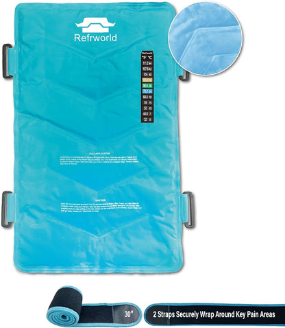 XXL Long-Lasting Cold Ice Pack Wrap for Full Back Pain Relief——Reusable Gel Ice Pack for Shoulder,Hip,Thigh&Calf——21"x13" Robin's Egg Blue