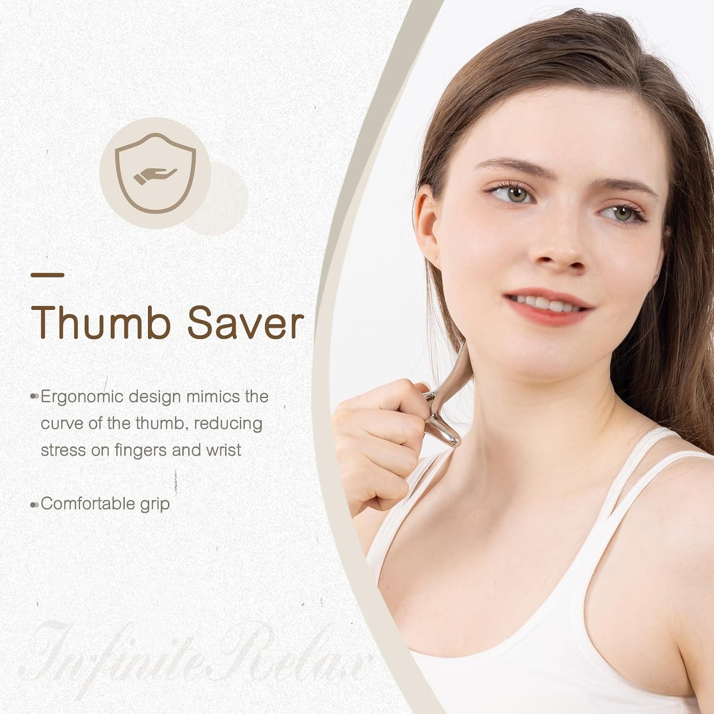 Metal Trigger Point Massage Tool,Pressure Point Massage Tool For TMJ Relief | Fascia Release Tools&Thumb Saver Fascia Massager，Ease Jaw Tension, Sore Muscles, Great For Daily Deep Massage & TMJ Relief