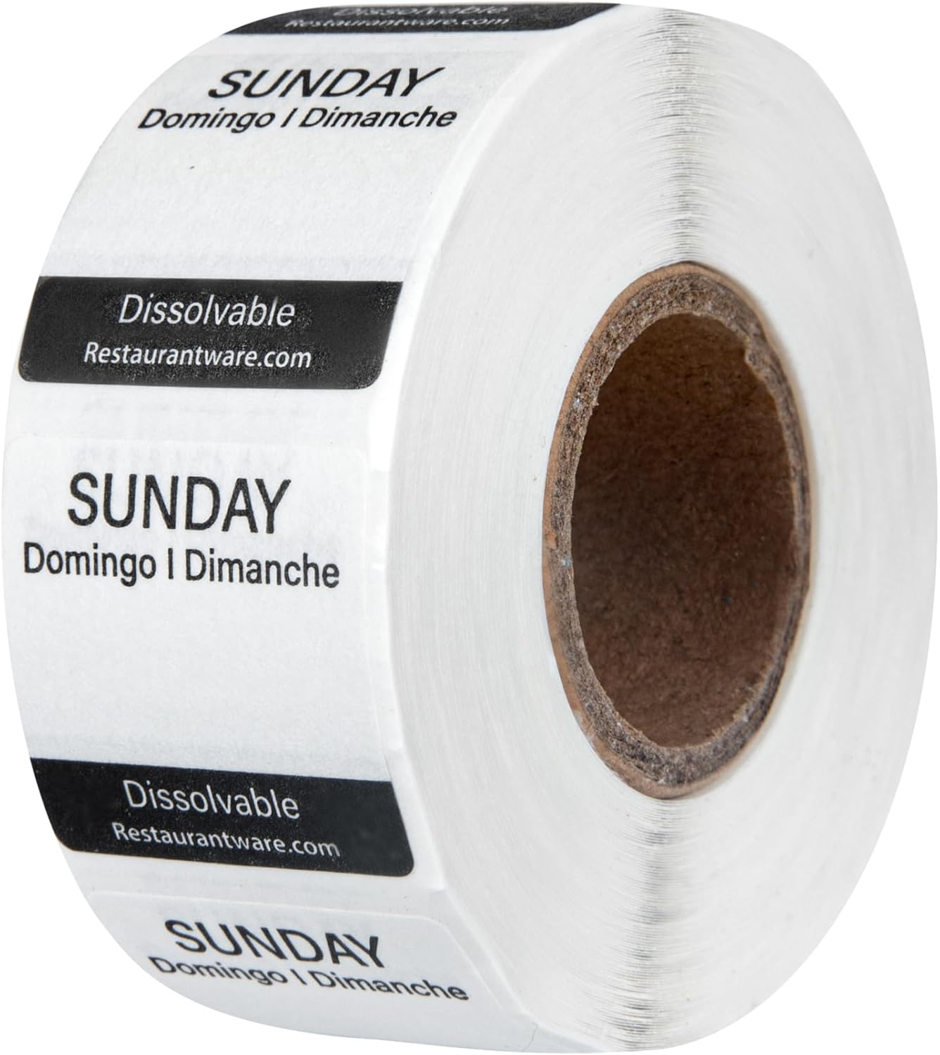 Restaurantware RW Smart 1 Inch x 1 Inch Food Rotation Labels 500 Dissolvable Food Safety Labels - Premium Trilingual Orange Paper Day Of The Week Labels For Food Storage Or Prep Saturday