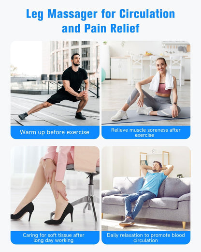 Leg Compression Boots: Foot Compression Massager with 3 Heating 3 Modes 3 Intensities, Leg Massager Relaxation System for Muscle - FSA Eligible Gift for Mom, Dad (Black, Medium)