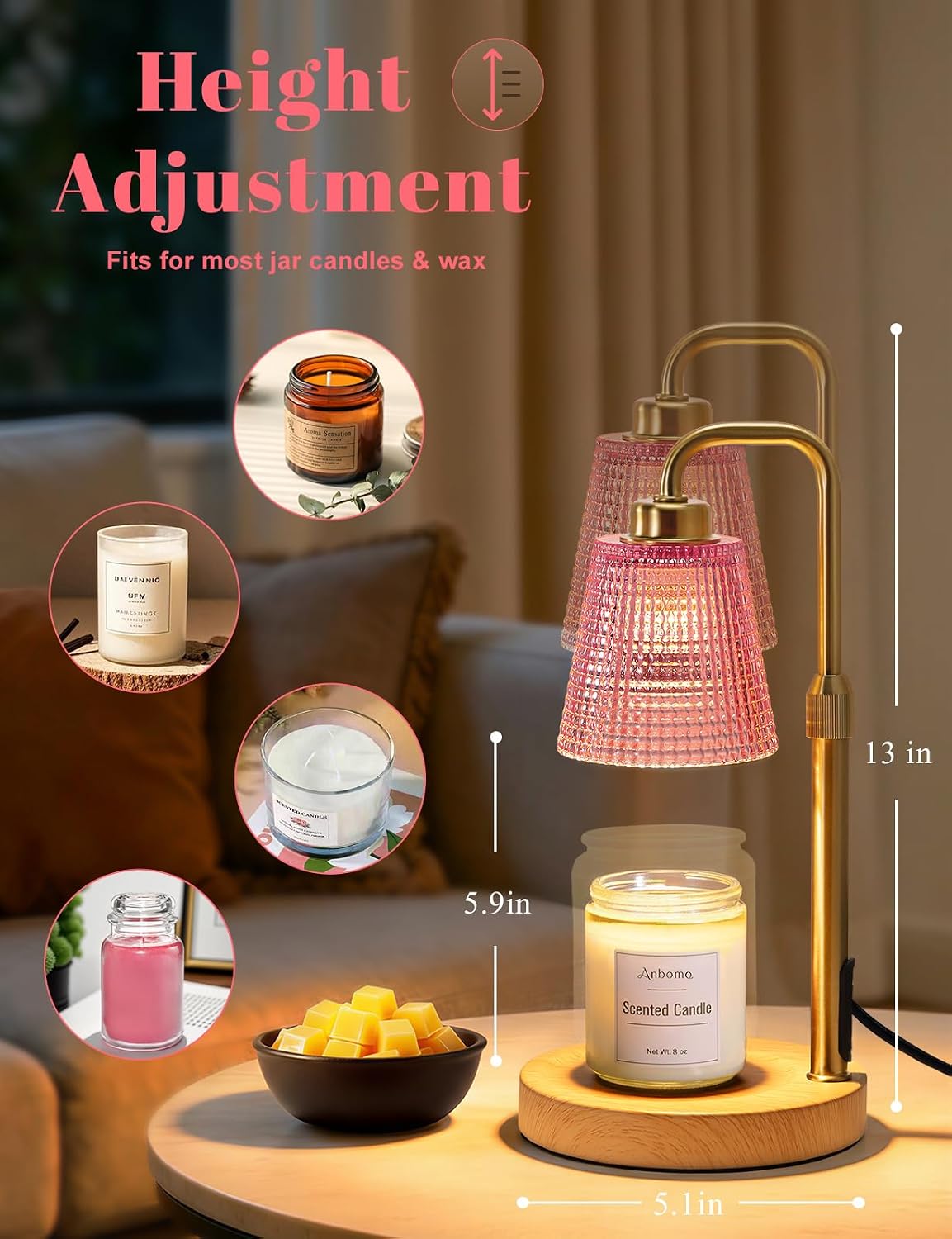 Candle Warmer Lamp with Timer, Birthday Gifts for Women, Ideal Fall Decor