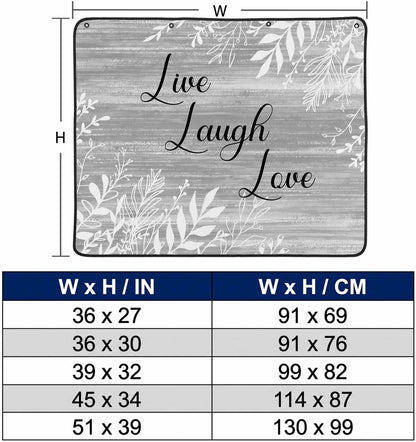 Magnetic Fireplace Cover Brown Rustic Wood Grain Fireplace Screen Decorative Leaves Laugh Love Insulation Fireplace Blocker Blanket Save Energy Fireplace Draft Stopper Covers for Living Room 36x30