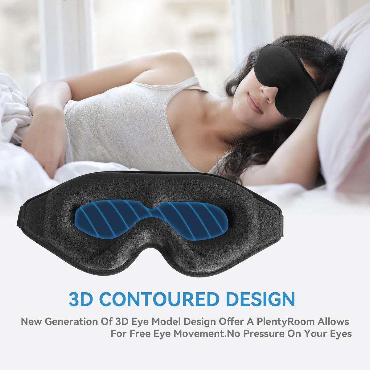 Sleep Mask for Lash Extensions, 3D Memory Foam (Pink, 1pcs)