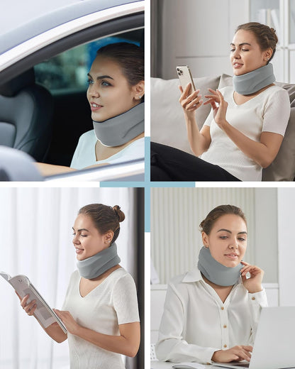 Neck Brace for Sleeping - Cervical Collar Relief Neck Pain and Neck Support Soft Foam Wraps Keep Vertebrae Stable for Relief of Cervical Spine Pressure for Women & Men Rose Pink Large Size